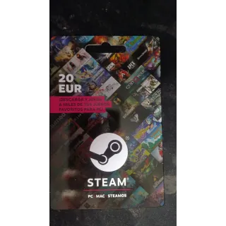 €20.00 EUR Steam Gift Card