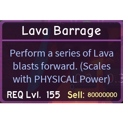 Other Dq Lava Barrage Spell In Game Items Gameflip - roblox dungeon quest all warrior spells