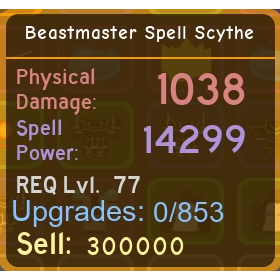 Roblox Dungeon Quest Beastmaster Spell Scythe