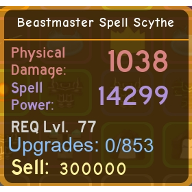 Gear Dq Bm Spell Scythe In Game Items Gameflip - roblox dungeon quest beastmaster spell scythe