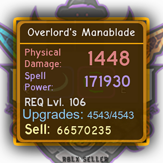 Gear Overlords Manablade In Game Items Gameflip - details about overlords manablade for dungeon quest roblox