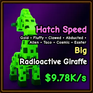 HUGE GOLD RADIOACTIVE GIRAFFE