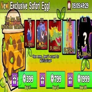 10X SAFARI EGG - CATCH AND TAME