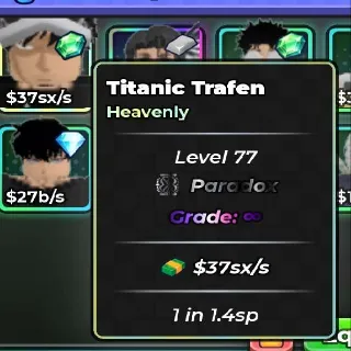 TITANIC Trafen | Heavenly | Paradox| 37 sx/s | 1 in 1.4sp