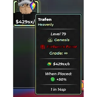 Trafen | Heavenly | Infinity | Fortune's Favor | Genesis | 429 sx/s | 1 in 14sp - ANIME DICE