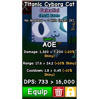 SHINY TITANIC CYBORG CAT - SLOP TOWER DEFENSE
