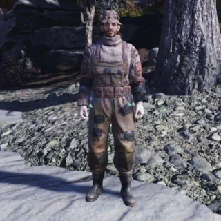 Fisherman's Hat & Grey Fisherman's Overalls