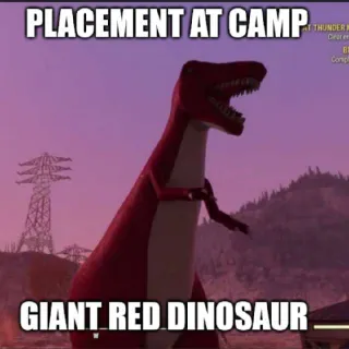 Giant Red Dino Placement