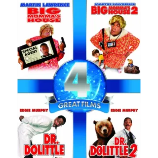 Dr. Dolittle/Big Momma's House 4pk - HD (Movies Anywhere)(RARE)