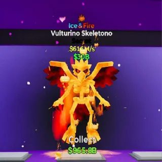 Fortnite Steal The Brainrot- Ice&fire Vulturino Skeletono w/1 trait 616m/s