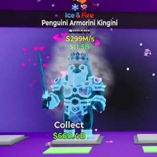 Fortnite Steal The Brainrot- Ice&Fire Penguini Armorini Kingini w/2 traits 299m/s