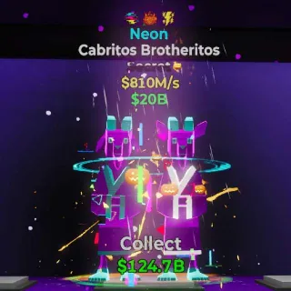 Fortnite Steal The Brainrot- Neon Cabritos Brotheritos w/ 3 traits 810m/s