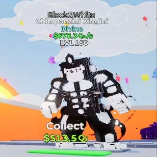 Fortnite Go Up For Brainrots- Black&White Chimpanzini Kingini  lvl 150
