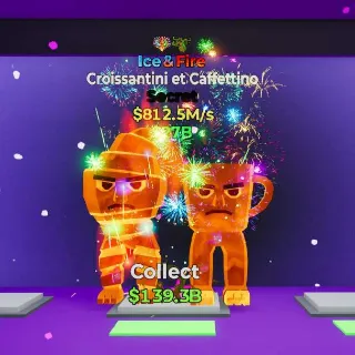 Fortnite Steal The Brainrot- Ice&Fire Croissantini Et Caffettino 2 Traits