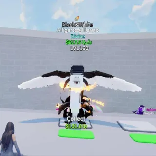 Fortnite Go Up For Brainrots- Black&White Alligarto Alligarto w/1 trait lvl 160 613.6Qa/s
