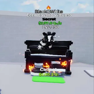 Fortnite Go Up For Brainrots- Black&White Ecco Cavallo Virtuoso w/1 trait lvl 130 197.6Qa/s