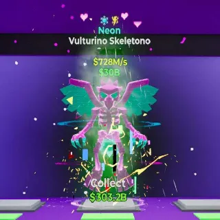 Fortnite Steal The Brainrot- Neon Vulturino Skeletono w/2 traits