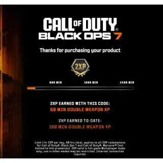 Black ops 7 1 Hour Double weapon Xp