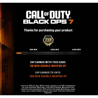 1 Hour Double weapon Xp Black ops 7 