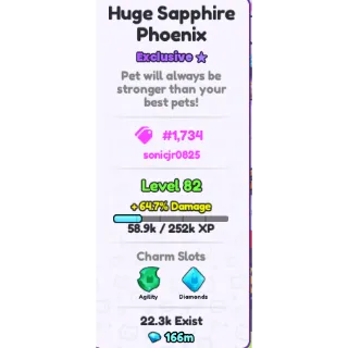 Huge Sapphire Phoenix