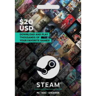 $20 Steam gift card ⚡Instant Delivery ⚡
