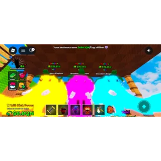 (3x) Bundle Rainbow Strawberry elephant LVL71🔥 Fast delivery ⚡Kick a lucky block 🎮