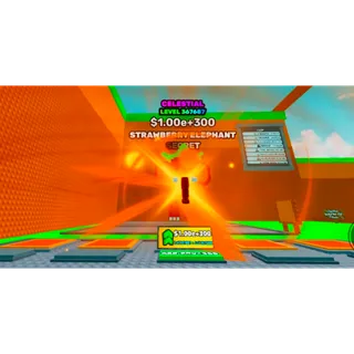 Celestial Strawbery elephant  level 367,000 Swing Obby for Brainrots