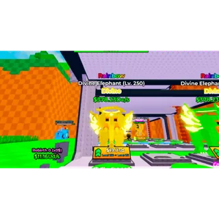 (Full base) x5 Rainbow Devine Elephant Level 250 Very OP Cut Grass for Brainrots 🔥Fast delivery ⚡