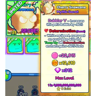 1x Shiny Mythic Cherry Snowcone BGSI