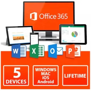 Microsoft Office 365 Profesional Plus Genuine Account License Lifetime 5 DEVICES PC / MAC
