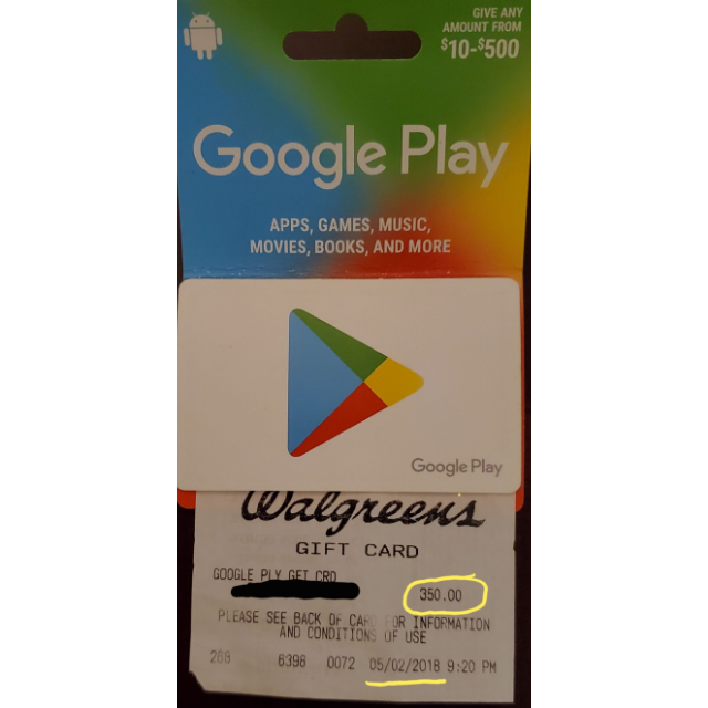 350 00 Google Play Gift Card