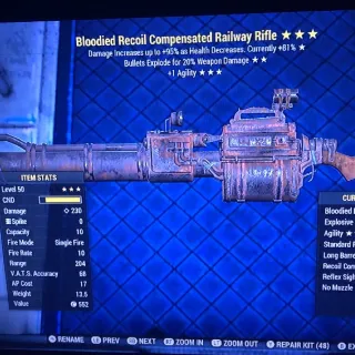 Bloodied Explosive Railway Rifle