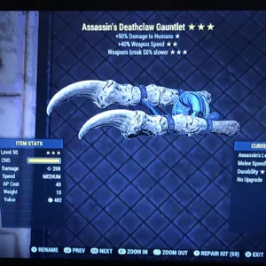 Weapon | A/SS Deathclaw Gauntlet