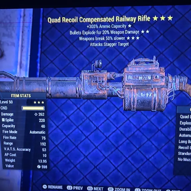 QE 50 Railway Rifle - Fallout 76 Game Items - Gameflip