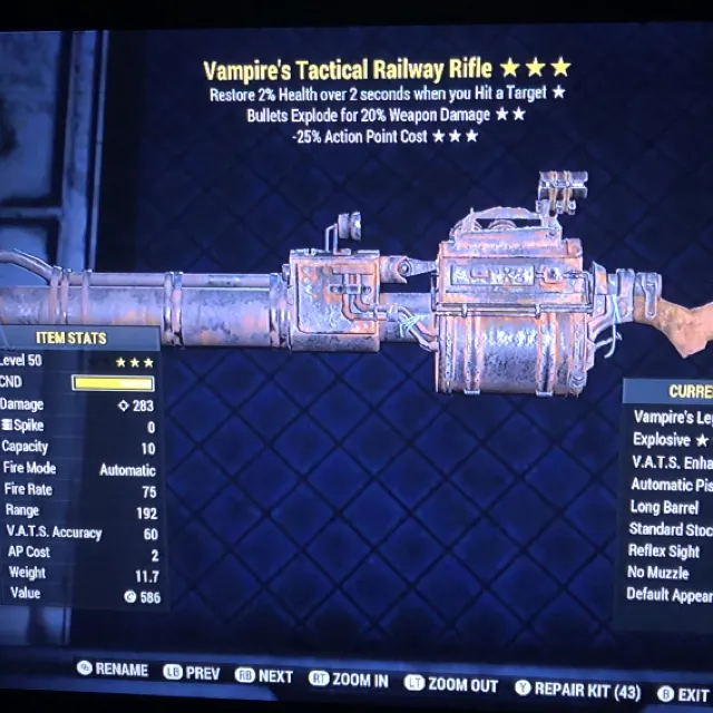 Weapon | VE25 Railway Rifle - Fallout 76 Game Items - Gameflip