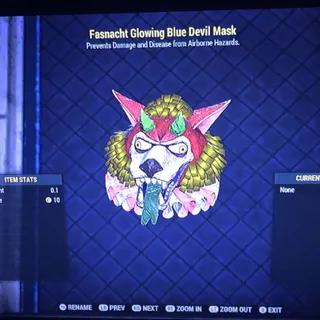 Glowing Blue Devil Mask