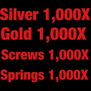 1k Silver Gold Screws Springs