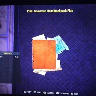 Snowman Head Backpack Flair