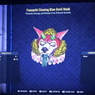 Glowing Blue Devil Mask