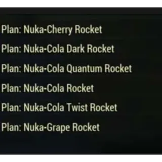 All Nuka Rockets Plans