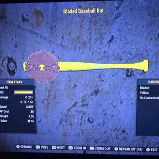 Yellow Baseball Bat