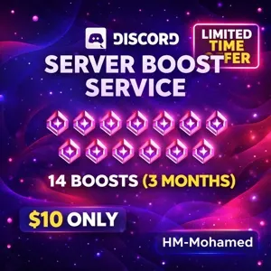 Discord Server Boost Service – 14 Boosts (3 Months)