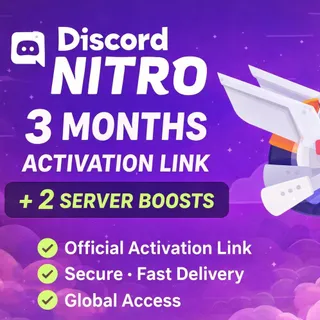 🟣🌎Discord Nitro 3 Months + 2 Boosts 🟣🌎-INSTANT DELIVERY