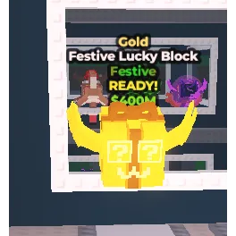Festive Lucky Block Gold - Steal a Brainrot