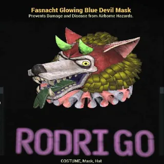 Glowing Blue Devil Mask