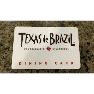 $50.00 USD Texas De Brazil Dining Gift Card