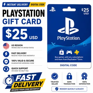 PlayStation Gift Card $25 USD (US) – Auto Delivery ⚡ PSN Code - US REGION