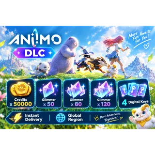Aniimo |Credits x 50,000 | Glimmer x 250 | 4 license keys 