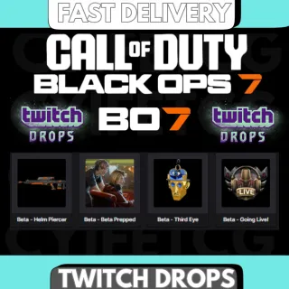 Black Ops 7 BO7 |TWITCH DROPS 4 ITEMS |BETA + HELM PIERECER + MORE! | ALL PLATFORMS | GLOBAL 24/7 