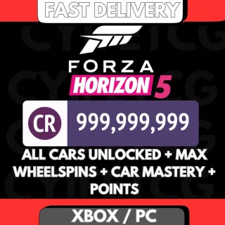 FORZA HORIZON 5 -  All Rare Cars 3x + 999M CR + MAX WHEEL SPINS + MAX POINTS + MORE!  | XBOX/PC ONLY | FAST DELIVERY | GLOBAL